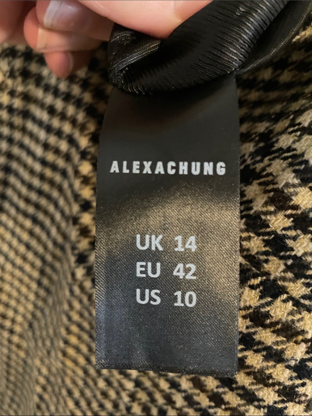 Alexa Chung Edwige Houndstooth Tweed Mini Dress Women’s Size 10 Patent Trim Bow - Picture 12 of 13